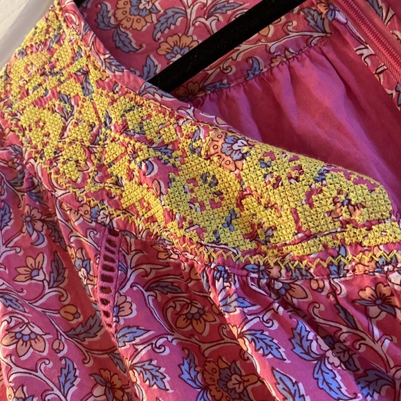 J Crew Organic Cotton Point Sur India Embroidered Boho Long Sleeve Romper - Picture 7 of 15